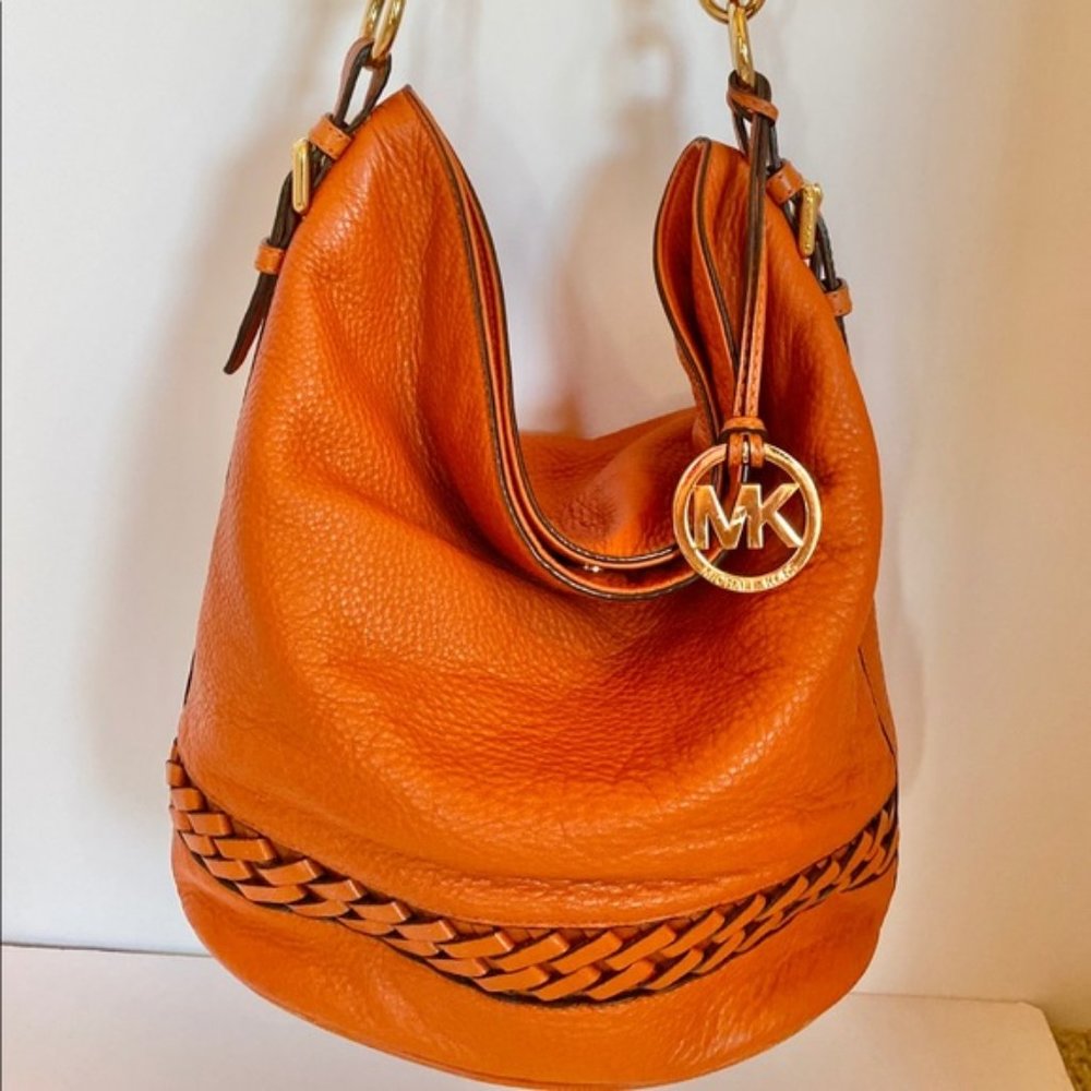 MICHAEL Michael Kors Orange Leather Hobo Crossbody Bag